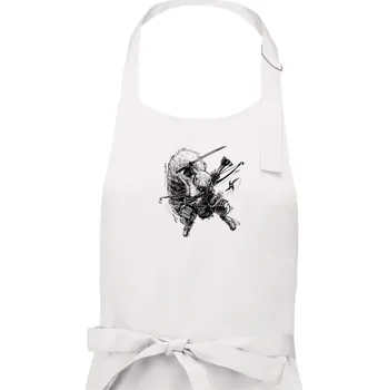 Kuchyňská zástěra Skica ninja veverka - Pánská zástěra na vaření - Univerzální velikost ( Bílá )