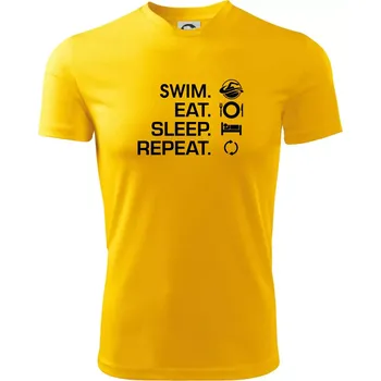 Chlapecké tričko Eat sleep swim - Dětské triko sportovní (dresovina) - 158 cm/12 let ( Žlutá )