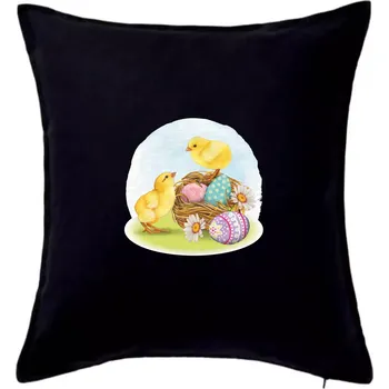 Polštář Velikonoční kuřátka - Polštář 50x50 - 50x50 - Pouze potah ( Černá )