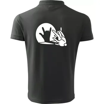 Pánská košile Zajíc stín rock - Polokošile pánská Pique Polo 203 - 5XL ( Tm. břidlice (šedozelená) )