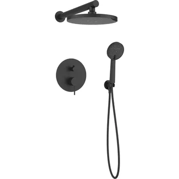 Sprchový set Invena Kalitea sprchová sada pod omítku s dešťovou sprchou černá BS-72-004