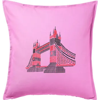 Polštář Tower bridge symboly - Polštář 50x50 - 50x50 - Pouze potah ( Růžová )