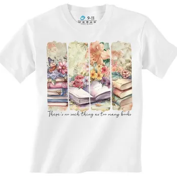 Chlapecké tričko Dětské tričko Neexistuje nic jako příliš mnoho knih (Velikost: 3-4, Barva: Bílá)