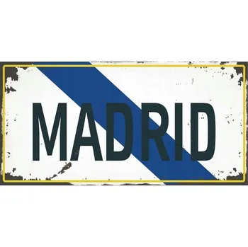 Obraz Plechová cedule Madrid