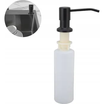 Dávkovač mýdla DÁVKOVAČ TEKUTÉHO MÝDLA DO DŘEZOVÉHO KUCHYŇSKÉHO UMYVADLA ČERNÝ