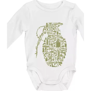 Granát ikony - Body kojenecké s dlouhým rukávem - Dlouhý r. do 3 měs ( Bílá )