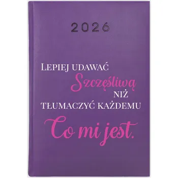 Kalendář Knižkový kalendář 2026 A5 Cute Cups fialový