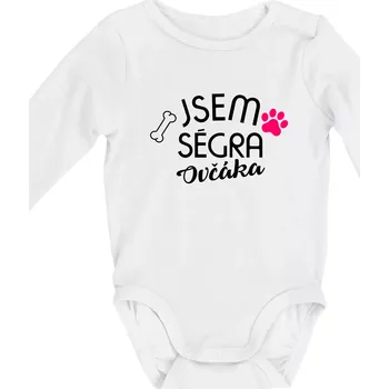 Kojenecký body Jsem ségra Ovčáka - Body kojenecké s dlouhým rukávem - Dlouhý r. do 3 měs ( Bílá )