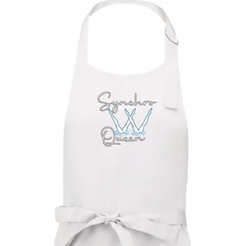 Kuchyňská zástěra Synchro Queen - Dámská zástěra na vaření - Univerzální velikost ( Bílá )