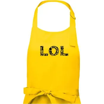 Kuchyňská zástěra LOL nápis - Dámská zástěra na vaření - Univerzální velikost ( Žlutá )