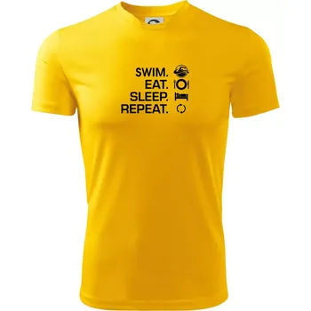 Pánské tričko Eat sleep swim - Pánské triko Fantasy sportovní (dresovina) - 3XL ( Žlutá )