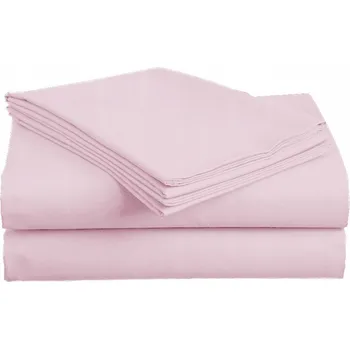 Prostěradlo PROSTĚRADLO KLASICKÉ BEZ GUMY BAVLNĚNÝ SATÉN 90X200 RŮŽOVÉ
