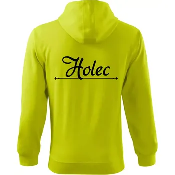Pánská mikina Staročeština - Holec - holobrádek nebo plešoun - Mikina s kapucí na zip trendy zipper - XL ( Limetková )