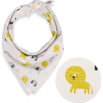 Šátek Dětský bavlněný šátek Sandra SA-649 Sloni a lvi na bílém 45 x 45 cm