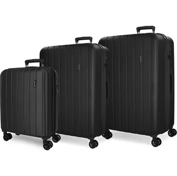 JOUMMA BAGS MOVEM Wood Black, Sada luxusních ABS cestovních kufrů, 75cm/65cm/55cm, 5318461