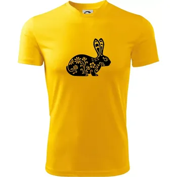 Chlapecké tričko Zajíc květy - Dětské triko sportovní (dresovina) - 122 cm/6 let ( Žlutá )