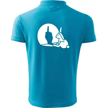 Pánská košile Zajíc stín fuck - Polokošile pánská Pique Polo 203 - S ( Světlý tyrkys )