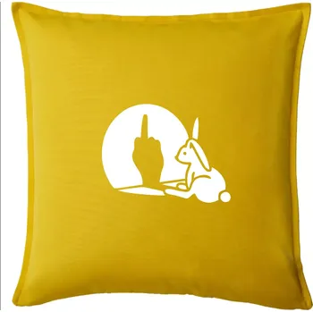 Polštář Zajíc stín fuck - Polštář 50x50 - 50x50 - Pouze potah ( Žlutá )