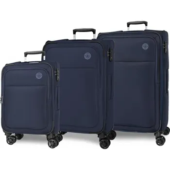 JOUMMA BAGS MOVEM Atlanta Azul, Sada luxusních textilních cestovních kufrů, 77cm/66cm/55cm, 5318422