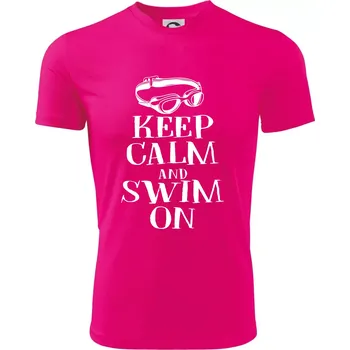 Chlapecké oblečení Keep calm and swim on - Dětské triko sportovní (dresovina) - 134 cm/8 let ( Neon Pink )