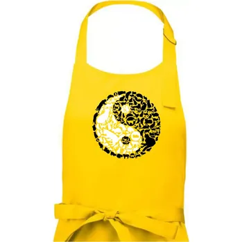 Kuchyňská zástěra YinYang Cats - Dámská zástěra na vaření - Univerzální velikost ( Žlutá )