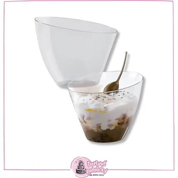 Jednorázové nádobí Plastový kelímek na dezert Vela 85ml 1 kus - zkosený ovál