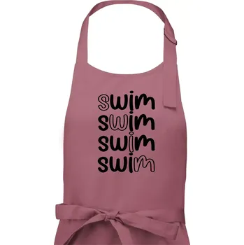 Kuchyňská zástěra Swim nápis - Pánská zástěra na vaření - Univerzální velikost ( Starorůžová )