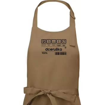 Kuchyňská zástěra Čárový kód - Dceruška - Dámská zástěra na vaření - Univerzální velikost ( Cappuccino )