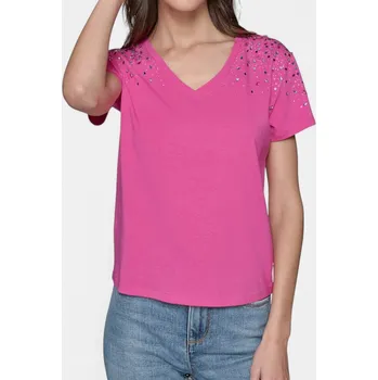 Dámské volné triko Karl Lagerfeld Paris - Velikost L, Barva Růžová 56310 L4JH7870