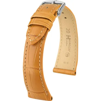 Módní doplněk Kožený řemínek Hirsch London 04307175-2, hnědý, aligátoří kůže, Quick Release