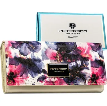 Peněženka Elegantní dámská peněženka s květinovým vzorem Barva: béžová || růžová || vícebarevný