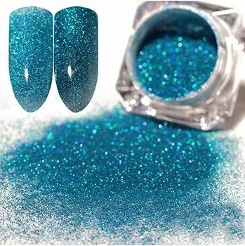 Třpytivý prach na zdobení nehtů Holo Szron 02 - modrý