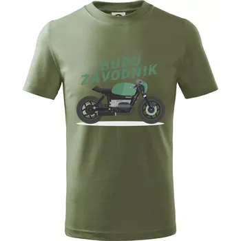 Budu závodník zelený cafe racer - Tričko dětské bavlněné - 104-110cm / 3-4 roky ( Khaki )