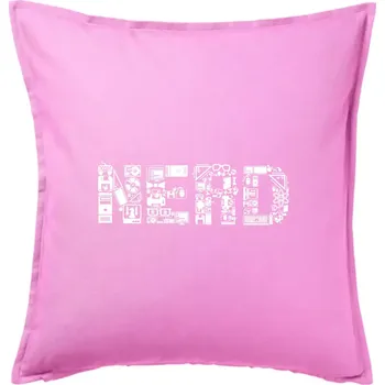 Polštář NERD symbols - Polštář 50x50 - 50x50 - Pouze potah ( Růžová )