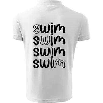 Pánská košile Swim nápis - Polokošile pánská Pique Polo 203 - 5XL ( Bílá )