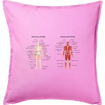Polštář Skelet and Moscular system - Polštář 50x50 - 50x50 - Pouze potah ( Růžová )