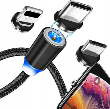 Datový kabel Kabel Pronett USB - USB typ C / microUSB / Lightning 1 m černý