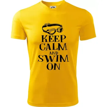 Chlapecké tričko Keep calm and swim on - Dětské triko sportovní (dresovina) - 122 cm/6 let ( Žlutá )