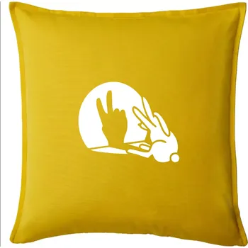 Polštář Zajíc stín mír - Polštář 50x50 - 50x50 - Pouze potah ( Žlutá )