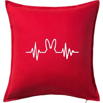 Polštář EKG zajíc - Polštář 50x50 - 50x50 - Pouze potah ( Červená )