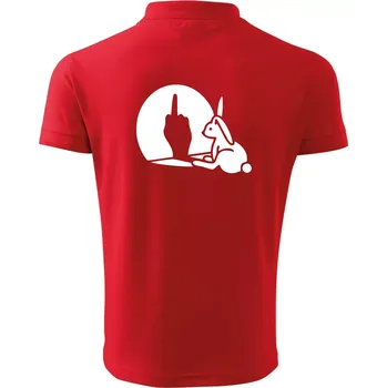 Pánská košile Zajíc stín fuck - Polokošile pánská Pique Polo 203 - 4XL ( Červená )