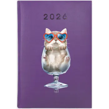 Kalendář Knižní kalendář 2026 A5 FunnyCase fialový