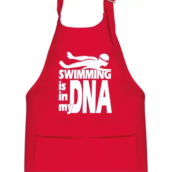 Kuchyňská zástěra Swimming is in my DNA - Dětská zástěra na vaření - Univerzální velikost ( Červená )