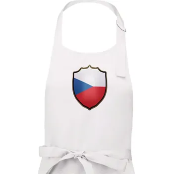 Kuchyňská zástěra Česká vlajka erb - Pánská zástěra na vaření - Univerzální velikost ( Bílá )