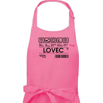 Kuchyňská zástěra Čárový kód Lovec - Pánská zástěra na vaření - Univerzální velikost ( Růžová )