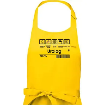 Kuchyňská zástěra Čárový kód - urolog - Dámská zástěra na vaření - Univerzální velikost ( Žlutá )