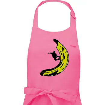 Kuchyňská zástěra Skateboardista na banánu - Dámská zástěra na vaření - Univerzální velikost ( Růžová )