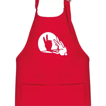 Kuchyňská zástěra Zajíc stín mír - Dětská zástěra na vaření - Univerzální velikost ( Červená )