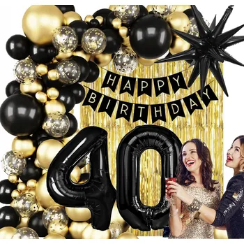 Balónek Fotokoutek Sada Balónků k 40. Narozeninám BALÓNKY 40. Narozeniny se závěsem