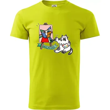 Picatsso - Klasické pánské triko vyšší gramáže - 2XL ( Limetková )